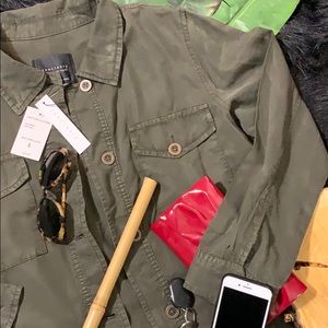 Sanctuary Clothing Khaki Grn Crop Trench Jacket S